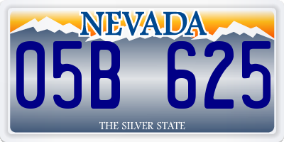 NV license plate 05B625