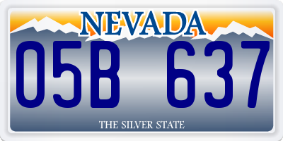 NV license plate 05B637