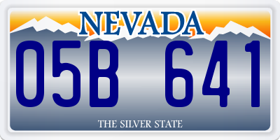 NV license plate 05B641