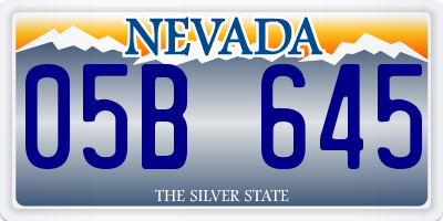 NV license plate 05B645