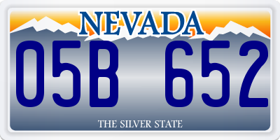 NV license plate 05B652