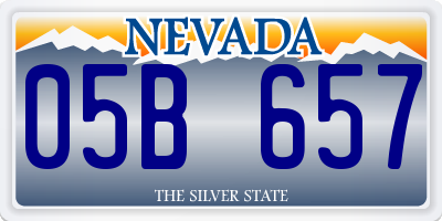 NV license plate 05B657