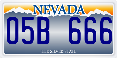 NV license plate 05B666