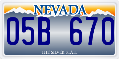 NV license plate 05B670