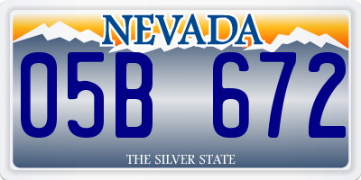 NV license plate 05B672