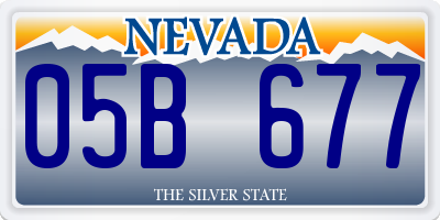 NV license plate 05B677