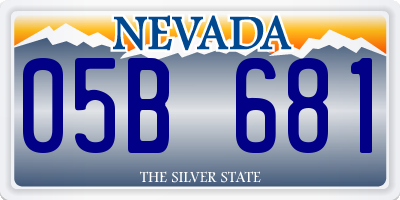 NV license plate 05B681