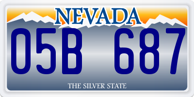 NV license plate 05B687