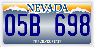 NV license plate 05B698