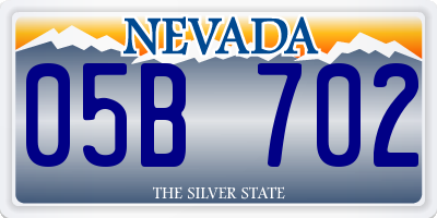 NV license plate 05B702