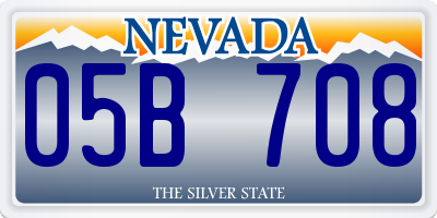 NV license plate 05B708