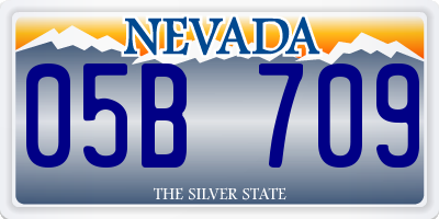 NV license plate 05B709