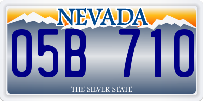 NV license plate 05B710