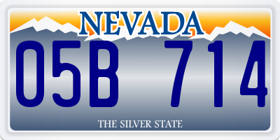 NV license plate 05B714