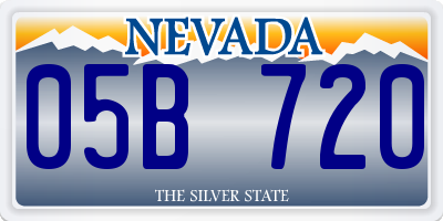 NV license plate 05B720