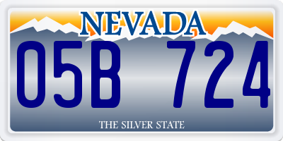 NV license plate 05B724