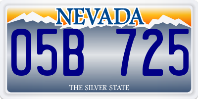 NV license plate 05B725