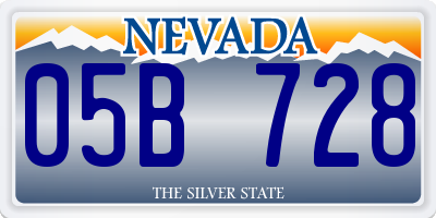 NV license plate 05B728
