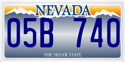NV license plate 05B740