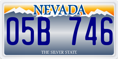 NV license plate 05B746