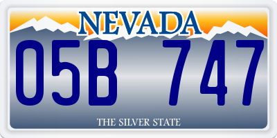 NV license plate 05B747