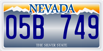 NV license plate 05B749