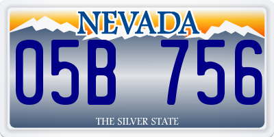 NV license plate 05B756