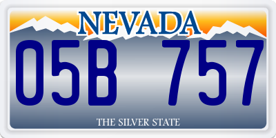 NV license plate 05B757