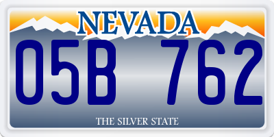 NV license plate 05B762