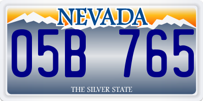 NV license plate 05B765