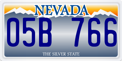 NV license plate 05B766
