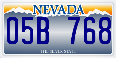 NV license plate 05B768