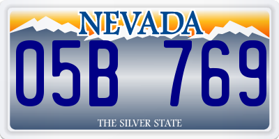 NV license plate 05B769