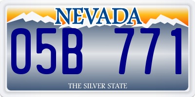 NV license plate 05B771