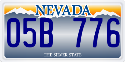 NV license plate 05B776