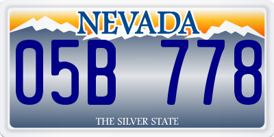 NV license plate 05B778