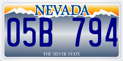NV license plate 05B794