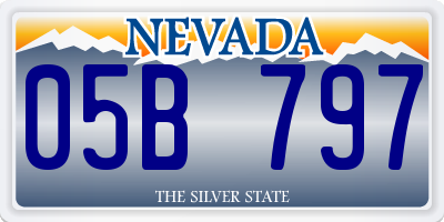 NV license plate 05B797
