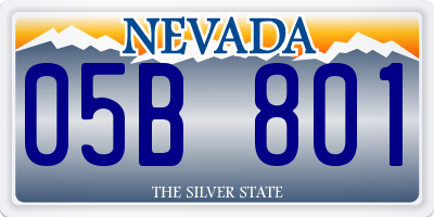 NV license plate 05B801