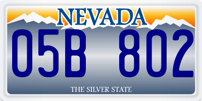 NV license plate 05B802