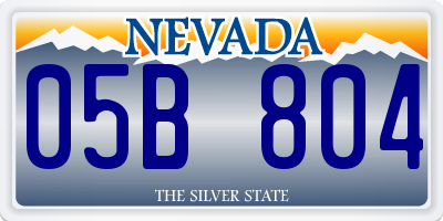NV license plate 05B804