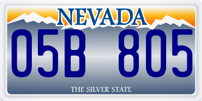 NV license plate 05B805