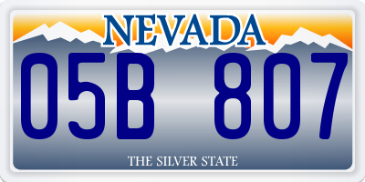 NV license plate 05B807