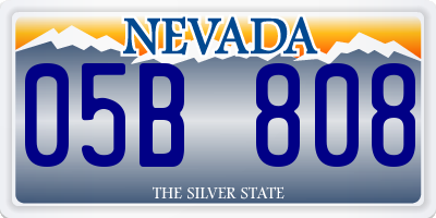 NV license plate 05B808