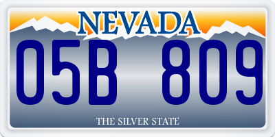 NV license plate 05B809