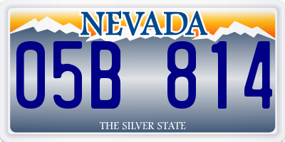 NV license plate 05B814