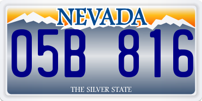 NV license plate 05B816