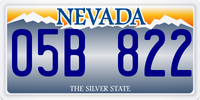 NV license plate 05B822