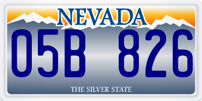 NV license plate 05B826