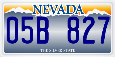 NV license plate 05B827